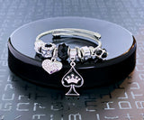 Spade with Crown Stainless Steel Charm Bracelet