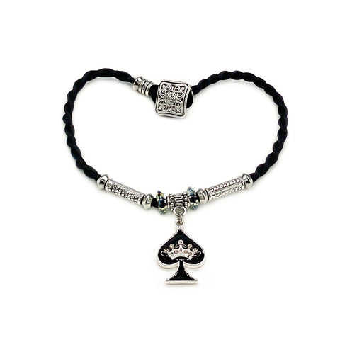 Queen of Spades Silk Twist Anklet