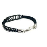 QOS Black Bar Studded Suede Bracelet