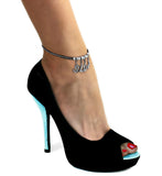 SLUT Black Studded Suede Anklet