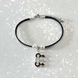 MFM Black Studded Suede Anklet