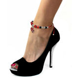 Red Hearts Adjustable Hotwife Anklet