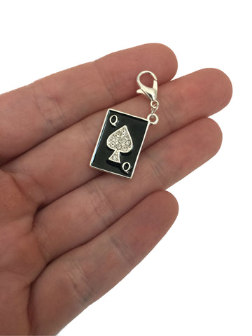 Queen of Spades Card Charm