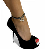 Hotwife Black Studded Suede Anklet